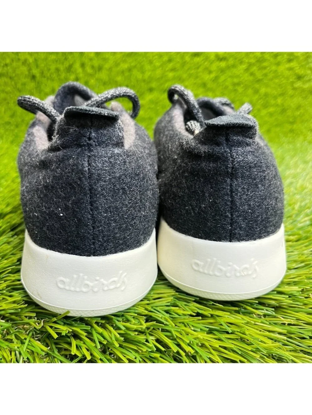 Allbirds Wool Runners Womens Size 7 Black White Casual Walking Shoes Sneakers